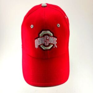 Signatures Ohio State Buckeye Hook & Loop Closure. Red Embroidered Front. OS....